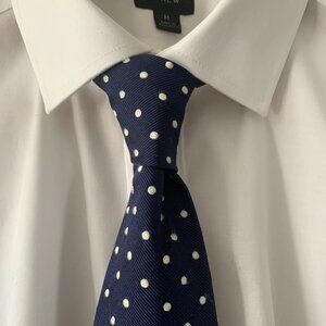 J Crew navy tie with white dots
